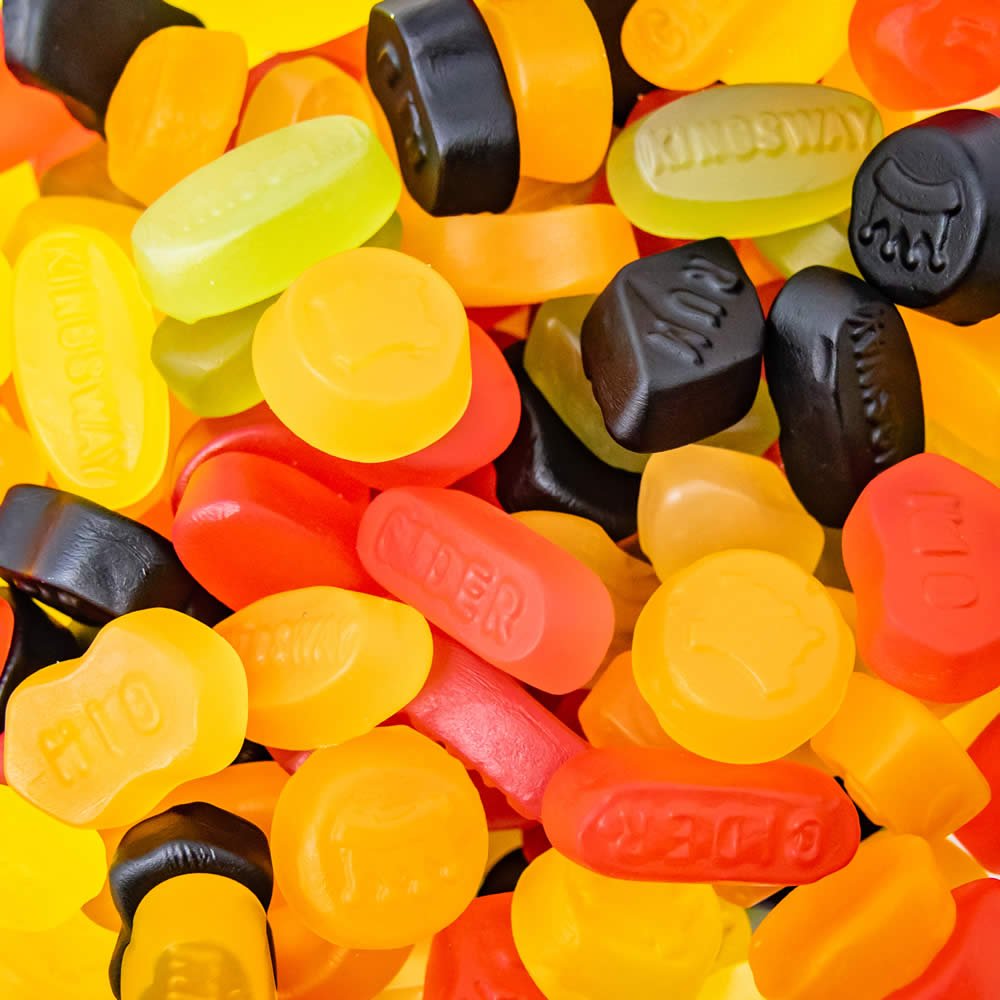 Kingsway Wine Gums,
Traditional wine gums 100g,
Classic British gummy sweets,
Kingsway fruit gums,
Pick ’n’ mix chewy candy