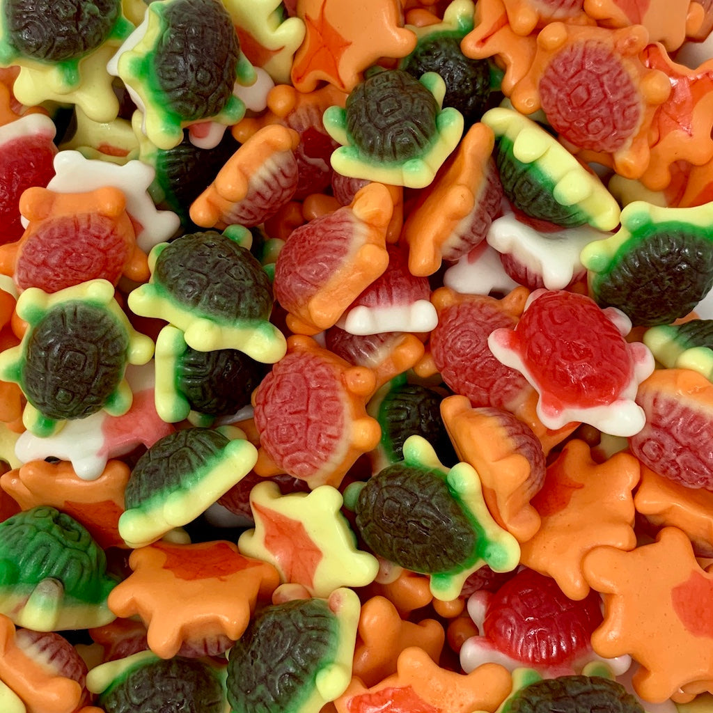 Vidal Jelly Filled Turtles,
Gummy turtle sweets 100g,
Fruit jelly centre candy,
Vidal gummy sweets,
Pick n mix jelly sweets